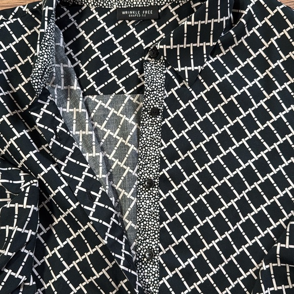 FOXCROFT Black and White Patterned Blouse - Picture 8 of 8
